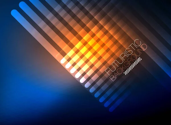 Bright neon color techno abstract background, shiny glowing neon lines in the dark background — Stock Vector