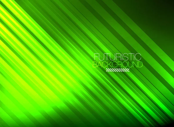 Color de neón brillante techno fondo abstracto, brillantes líneas de neón brillantes en el fondo oscuro — Vector de stock