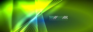 Neon dinamik ışınlar vektör soyut duvar kağıdı arka planı. Duvar kağıdı arkaplanı, iş ve teknoloji sunumları için tasarım şablonları, İnternet posterleri veya web broşürü kapakları