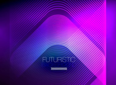 Neon rengi kare çizgileri soyut arkaplan. Parlak sihirli enerji ve hareket konsepti, vektör soyut duvar kağıdı arkaplanı