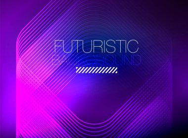 Neon rengi kare çizgileri soyut arkaplan. Parlak sihirli enerji ve hareket konsepti, vektör soyut duvar kağıdı arkaplanı