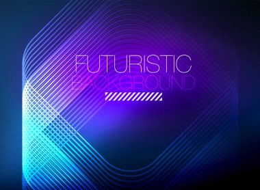 Neon rengi kare çizgileri soyut arkaplan. Parlak sihirli enerji ve hareket konsepti, vektör soyut duvar kağıdı arkaplanı