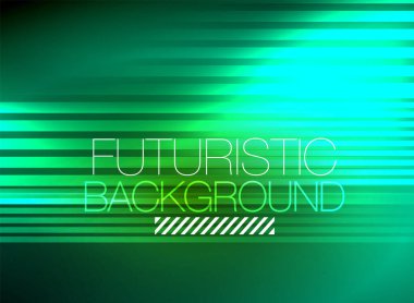 Parlak neon rengi tekno soyut arkaplan, koyu arkaplanda parlak neon çizgiler