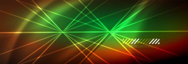 Neon dinamik ışınlar vektör soyut duvar kağıdı arka planı. Duvar kağıdı arkaplanı, iş ve teknoloji sunumları için tasarım şablonları, İnternet posterleri veya web broşürü kapakları