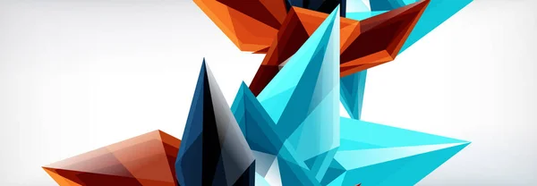 Vektorové 3D trojúhelníky a pyramidy abstraktní pozadí pro obchodní nebo technologické prezentace, internetové plakáty nebo webové brožury obaly — Stockový vektor
