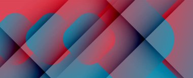 Kare şekiller geometrik soyut arkaplan. Üç boyutlu gölge efektleri ve sıvı eğimleri. Modern çakışma biçimleri