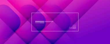 Kare şekiller geometrik soyut arkaplan. Üç boyutlu gölge efektleri ve sıvı eğimleri. Modern çakışma biçimleri