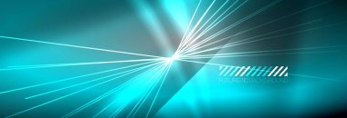 Neon dinamik ışınlar vektör soyut duvar kağıdı arka planı. Duvar kağıdı arkaplanı, iş ve teknoloji sunumları için tasarım şablonları, İnternet posterleri veya web broşürü kapakları