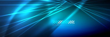 Neon dinamik ışınlar vektör soyut duvar kağıdı arka planı. Duvar kağıdı arkaplanı, iş ve teknoloji sunumları için tasarım şablonları, İnternet posterleri veya web broşürü kapakları