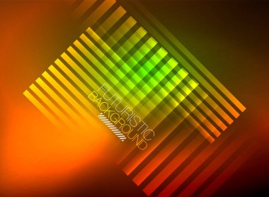 Parlak neon rengi tekno soyut arkaplan, koyu arkaplanda parlak neon çizgiler