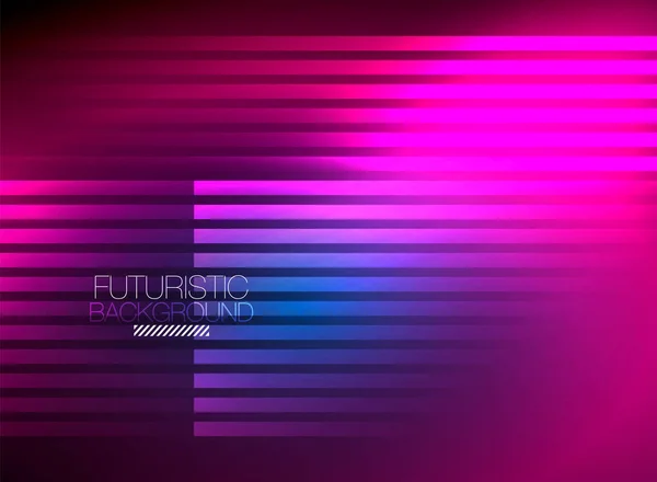 Яскравий неоновий колір техно абстрактний фон, блискучі неонові лінії на темному фоні — стоковий вектор