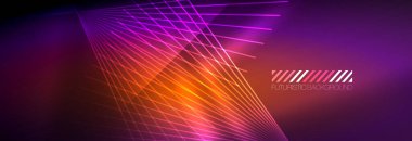 Neon dinamik ışınlar vektör soyut duvar kağıdı arka planı. Duvar kağıdı arkaplanı, iş ve teknoloji sunumları için tasarım şablonları, İnternet posterleri veya web broşürü kapakları