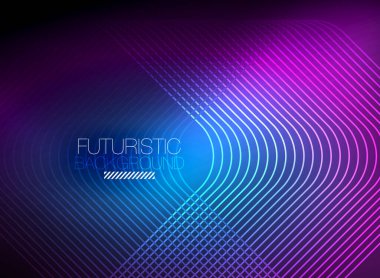 Neon rengi kare çizgileri soyut arkaplan. Parlak sihirli enerji ve hareket konsepti, vektör soyut duvar kağıdı arkaplanı