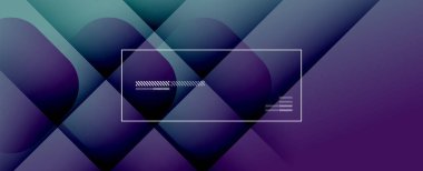 Kare şekiller geometrik soyut arkaplan. Üç boyutlu gölge efektleri ve sıvı eğimleri. Modern çakışma biçimleri