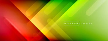 Dinamik çizgiler soyut arkaplan. Üç boyutlu gölge efektleri ve sıvı eğimleri. Modern çakışma biçimleri