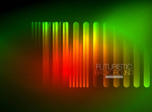 Bright neon color techno abstract background, shiny glowing neon lines in the dark background — Stock Vector