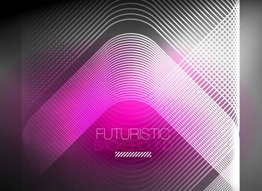 Neon rengi kare çizgileri soyut arkaplan. Parlak sihirli enerji ve hareket konsepti, vektör soyut duvar kağıdı arkaplanı