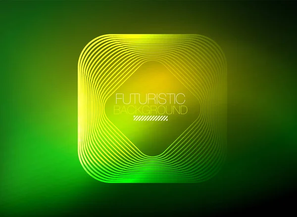 Neon színű négyzet alakú vonalak elvont háttér. Fényes mágia energia és mozgás koncepció, vektor elvont tapéta háttér — Stock Vector