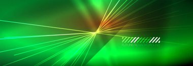 Neon dinamik ışınlar vektör soyut duvar kağıdı arka planı. Duvar kağıdı arkaplanı, iş ve teknoloji sunumları için tasarım şablonları, İnternet posterleri veya web broşürü kapakları