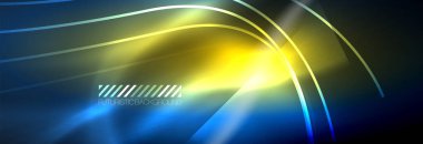 Neon dinamik ışınlar vektör soyut duvar kağıdı arka planı. Duvar kağıdı arkaplanı, iş ve teknoloji sunumları için tasarım şablonları, İnternet posterleri veya web broşürü kapakları