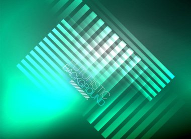 Parlak neon rengi tekno soyut arkaplan, koyu arkaplanda parlak neon çizgiler