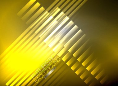 Parlak neon rengi tekno soyut arkaplan, koyu arkaplanda parlak neon çizgiler