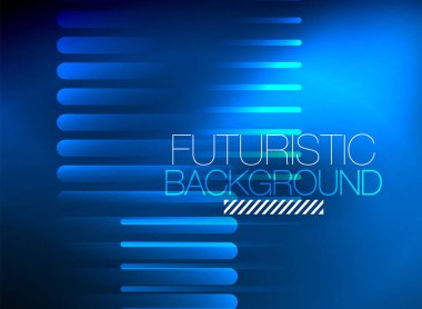 Parlak neon rengi tekno soyut arkaplan, koyu arkaplanda parlak neon çizgiler