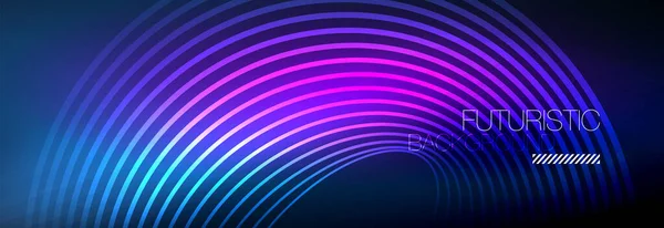 Dunkler abstrakter Hintergrund mit leuchtenden Neonkreisen. Trendige Layoutvorlage für Business- oder Technologiepräsentation, Internet-Poster oder Web-Broschüren-Cover, Tapete — Stockvektor