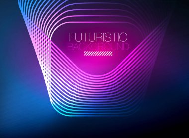 Neon rengi kare çizgileri soyut arkaplan. Parlak sihirli enerji ve hareket konsepti, vektör soyut duvar kağıdı arkaplanı