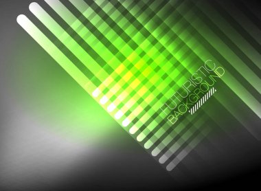 Parlak neon rengi tekno soyut arkaplan, koyu arkaplanda parlak neon çizgiler