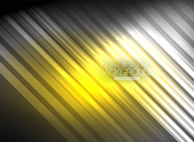 Parlak neon rengi tekno soyut arkaplan, koyu arkaplanda parlak neon çizgiler