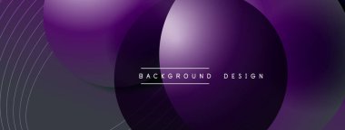 Gölgeli gradyan daireler. Vektör tekno soyut arka plan. Modern üstüste bindirme formları duvar kağıdı arkaplanı, tasarım şablonu