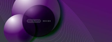 Gölgeli gradyan daireler. Vektör tekno soyut arka plan. Modern üstüste bindirme formları duvar kağıdı arkaplanı, tasarım şablonu