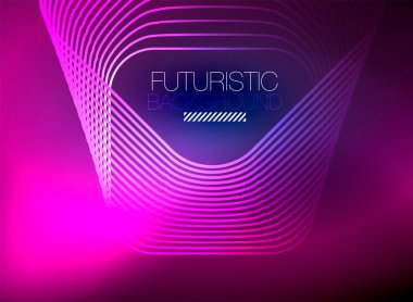 Neon rengi kare çizgileri soyut arkaplan. Parlak sihirli enerji ve hareket konsepti, vektör soyut duvar kağıdı arkaplanı