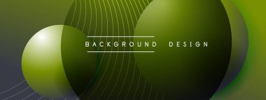 Gölgeli gradyan daireler. Vektör tekno soyut arka plan. Modern üstüste bindirme formları duvar kağıdı arkaplanı, tasarım şablonu