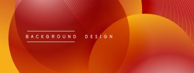 Gölgeli gradyan daireler. Vektör tekno soyut arka plan. Modern üstüste bindirme formları duvar kağıdı arkaplanı, tasarım şablonu