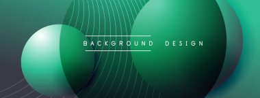 Gölgeli gradyan daireler. Vektör tekno soyut arka plan. Modern üstüste bindirme formları duvar kağıdı arkaplanı, tasarım şablonu