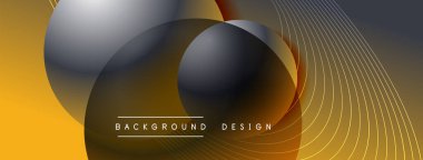 Gölgeli gradyan daireler. Vektör tekno soyut arka plan. Modern üstüste bindirme formları duvar kağıdı arkaplanı, tasarım şablonu