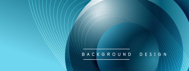 Gölgeli gradyan daireler. Vektör tekno soyut arka plan. Modern üstüste bindirme formları duvar kağıdı arkaplanı, tasarım şablonu