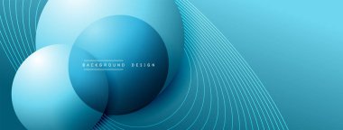 Gölgeli gradyan daireler. Vektör tekno soyut arka plan. Modern üstüste bindirme formları duvar kağıdı arkaplanı, tasarım şablonu