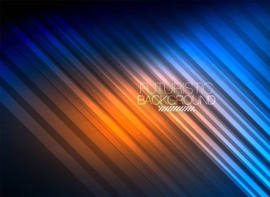 Parlak neon rengi tekno soyut arkaplan, koyu arkaplanda parlak neon çizgiler
