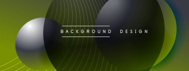 Gölgeli gradyan daireler. Vektör tekno soyut arka plan. Modern üstüste bindirme formları duvar kağıdı arkaplanı, tasarım şablonu