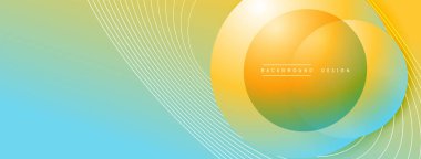 Gölgeli gradyan daireler. Vektör tekno soyut arka plan. Modern üstüste bindirme formları duvar kağıdı arkaplanı, tasarım şablonu