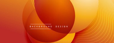 Gölgeli gradyan daireler. Vektör tekno soyut arka plan. Modern üstüste bindirme formları duvar kağıdı arkaplanı, tasarım şablonu