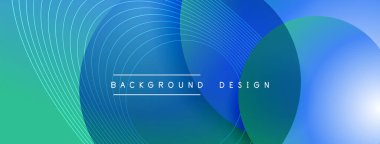 Gölgeli gradyan daireler. Vektör tekno soyut arka plan. Modern üstüste bindirme formları duvar kağıdı arkaplanı, tasarım şablonu