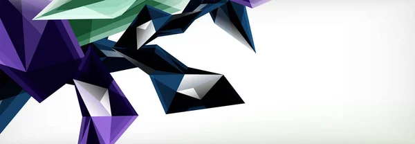 Vector triângulos 3d e pirâmides fundo abstrato para apresentações de negócios ou tecnologia, cartazes de internet ou capas de brochura web —  Vetores de Stock
