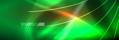 Neon dinamik ışınlar vektör soyut duvar kağıdı arka planı. Duvar kağıdı arkaplanı, iş ve teknoloji sunumları için tasarım şablonları, İnternet posterleri veya web broşürü kapakları