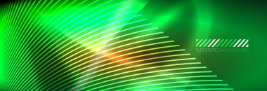 Neon dinamik ışınlar vektör soyut duvar kağıdı arka planı. Duvar kağıdı arkaplanı, iş ve teknoloji sunumları için tasarım şablonları, İnternet posterleri veya web broşürü kapakları