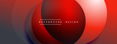 Gölgeli gradyan daireler. Vektör tekno soyut arka plan. Modern üstüste bindirme formları duvar kağıdı arkaplanı, tasarım şablonu