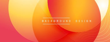 Gölgeli gradyan daireler. Vektör tekno soyut arka plan. Modern üstüste bindirme formları duvar kağıdı arkaplanı, tasarım şablonu